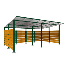 Container Canopy | Capacity: 16x240L (2-wheel) / 6x1100L | Moss Green, on Base Plates.