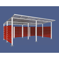 Container Cover | Capacity: 16x240L (2-Wheelers) / 6x1100L | Pure White, on Base Plates.