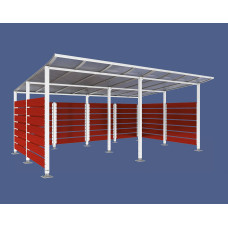 Container Cover | Capacity: 16x240L (2-Wheelers) / 6x1100L | Pure White, on Base Plates.