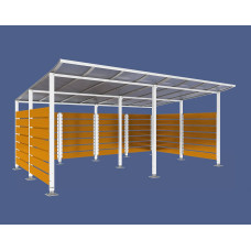 Container Cover | Capacity: 16x240L (2-Wheelers) / 6x1100L | Pure White, on Base Plates.