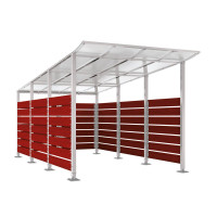 Containerüberdachung | Kapazität: 8-10x240L / 2x1100L | Seidengrau, auf Bodenplatten