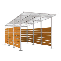 Containerüberdachung | Kapazität: 8-10x240L / 2x1100L | Seidengrau, auf Bodenplatten