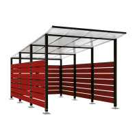 Container Cover | Capacity: 8-10x240L / 2x1100L | Deep Black, on Base Plates.