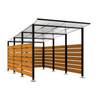 Container Cover | Capacity: 8-10x240L / 2x1100L | Deep Black, on Base Plates.