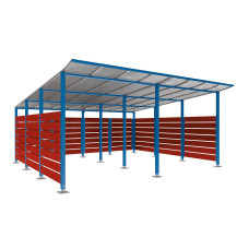 Container Canopy | Capacity: 16-20x240L / 6x1100L | Gentian Blue, on Ground Plates.