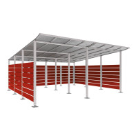 Containerüberdachung | Kapazität: 16-20x240L / 6x1100L | Seidengrau, auf Bodenplatten