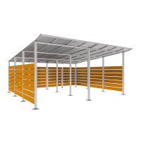 Containerüberdachung | Kapazität: 16-20x240L / 6x1100L | Seidengrau, auf Bodenplatten