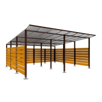 Container Shelter | Capacity: 16-20x240L / 6x1100L | Chocolate Brown, on Ground Plates.