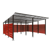 Container Shelter | Capacity: 16-20x240L / 6x1100L | Deep Black, On Floor Plates.