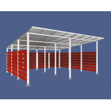 Container Shelter | Capacity: 16-20x240L / 6x1100L | Pure White, on Floor Plates.