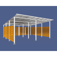 Container Shelter | Capacity: 16-20x240L / 6x1100L | Pure White, on Floor Plates.