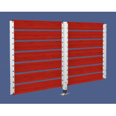 Container Canopy Modular System - Cladding made of Compact Laminate | Double-Sided, 2500 mm - Mahogany