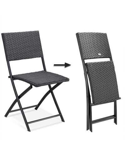 Folding Garden Chairs Rome Set of 4 Rattan