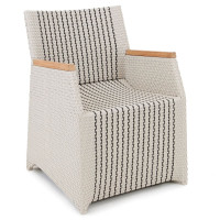 Gartenstuhl Verona Twain | Polyrattan | Teakholz Armlehne