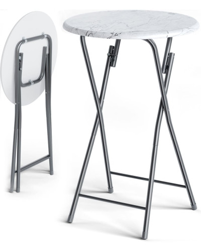 Design Stehtisch Marmor Optik Weiß 60 Zentimeter