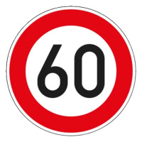 Verkehrszeichen VZ 274-60 | Zulaessige Hoechstgeschwindigkeit 60 km/h