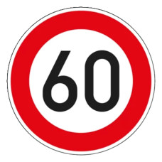 Traffic sign VZ 274-60 | Maximum speed limit 60 km/h