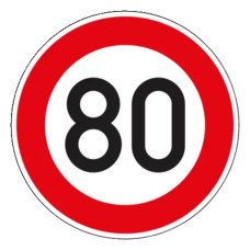 Traffic Sign VZ 274-80 | Maximum Allowed Speed 80 km/h