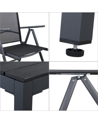 Garden Furniture Set 9-Pc. 8-Seater Alu WPC Bern