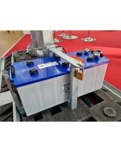 horizont Battery and Accumulator Holder | Hot-dip Galvanized Steel for Traffic Signs