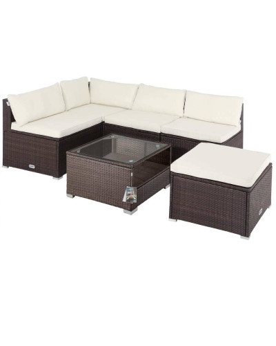 Polyrattan Ecklounge Braun 15cm Rückenpolster