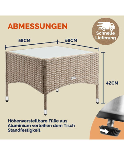 Beistelltisch Rund Aluminium Weiß 58 Zentimeter