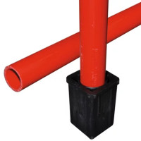 Plastic round pipe 1.70m | red | pipe shoe black 60x60 (unassembled)