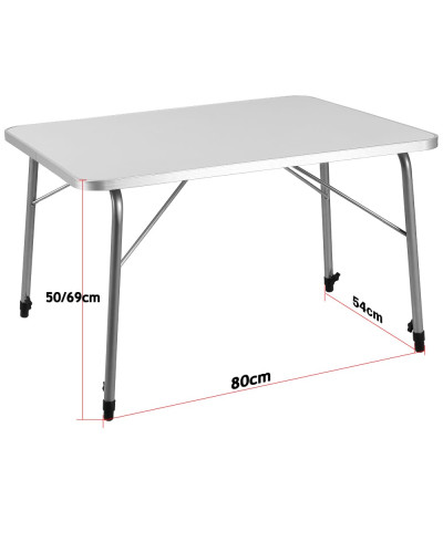 Camping Klapptisch Aluminium verstellbar 80 mal 55 Zentimeter