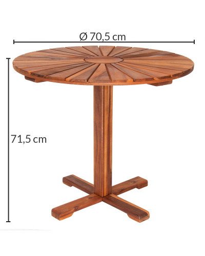 Gartentisch Akazie Rund Durchmesser 70 Zentimeter
