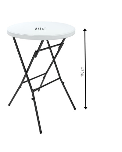 Gastro Stehtisch Kunststoff Weiß Durchmesser 72 Zentimeter