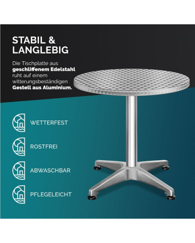 Stehtisch zwei Stück Set Aluminium Silber zwei in eins