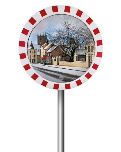 Buy Vialux Anti-Frost/Anti-Fog Mirror in Stainless Steel Red/White - Ø 600mm - Online Shop. Delivery included.