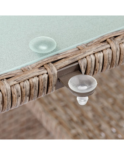Cream Polyrattan Garden Table 190 by 90 Centimetres