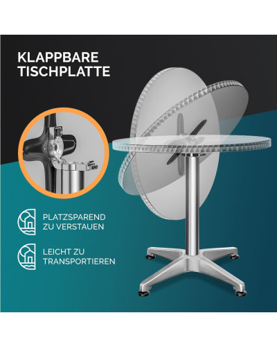 Stehtisch zwei Stück Set Aluminium Silber 60 Zentimeter