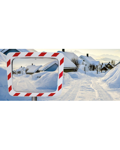 Buy Delivery Vialux Anti-Frost/Anti-Fog Mirror made of Stainless Steel red/white - 600x400mm - Shop Online.