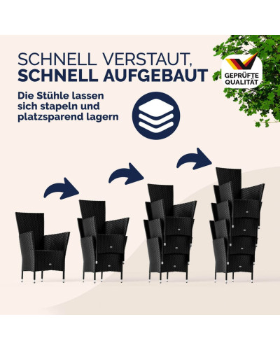 Gartenmöbel Set 5-tlg. Polyrattan Korfu Akazie