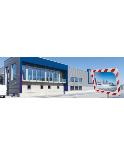 Buy Vialux Traffic Mirror Red/White - 600x400mm - P.A.S. - Shop Online for Delivery