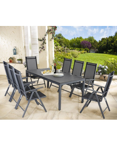 Garden Furniture Set 9-Pc. 8-Seater Alu WPC Bern