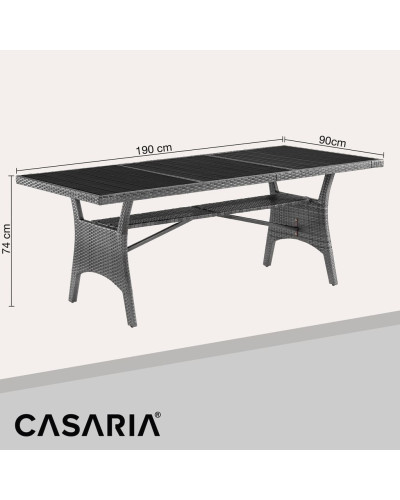 Brown Polyrattan Garden Table 190 by 90 Centimetres