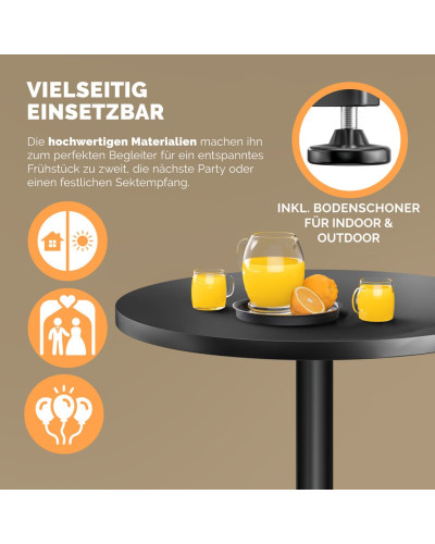Stehtisch zwei Stück Set Aluminium Schwarz zwei in eins