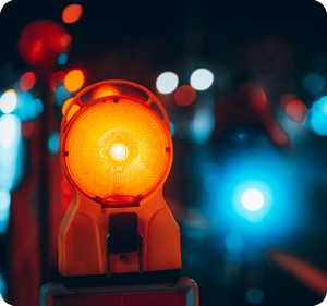 Building site warning light