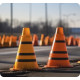 Traffic cones, bollards and temporary mobile barriers