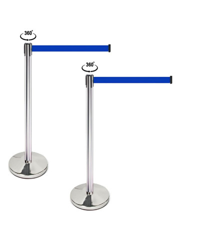 People guidance system with belt, demarcation stand pull strap blue. Buy in the online store.