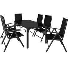 Garten-Sitzgruppe | Bern | 7-tlg. Alu & Sicherheitsglas | Anthrazit