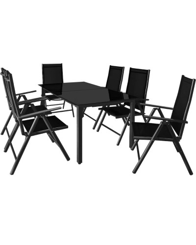 Gartenmöbel Set Alu 7-tlg. Anthrazit Sitzgruppe Bern
