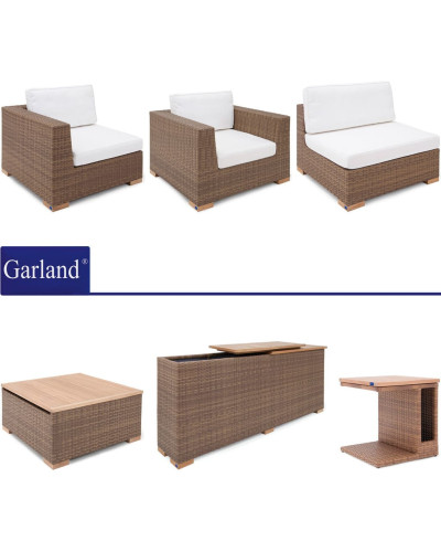 Garland Polyrattan Sessel Havanna Teakholz