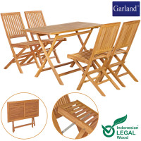 Garten-Sitzgruppe | 5-tlg. | Teakholz SVLK Massivholz | Braun