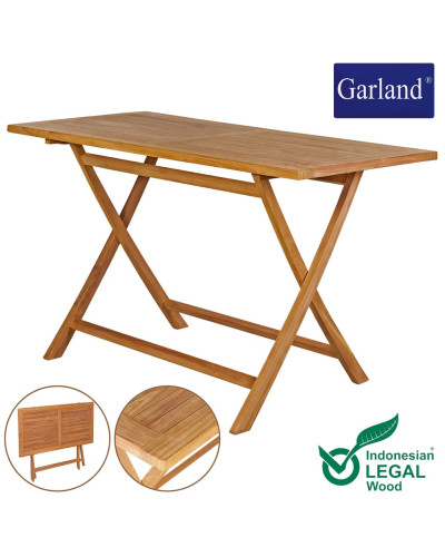Teak Gartentisch klappbar Massivholz 125 mal 60 Zentimeter