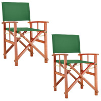 Regiestuhl Cannes 2er Set | Eukalyptus FSC | Stoffbezug Gruen