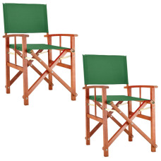 Regiestuhl Cannes 2er Set | Eukalyptus FSC | Stoffbezug Gruen